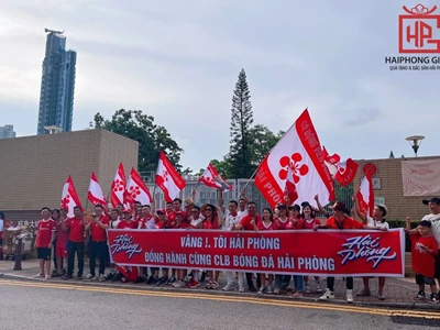 Cung cấp Áo, Cờ, Khăn, Mũ "Hải Phòng" cho các cổ động viên Hải Phòng tại HongKong